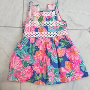 Lilly Pulitzer Kids Dress with Pink and Blue Floral Pattern